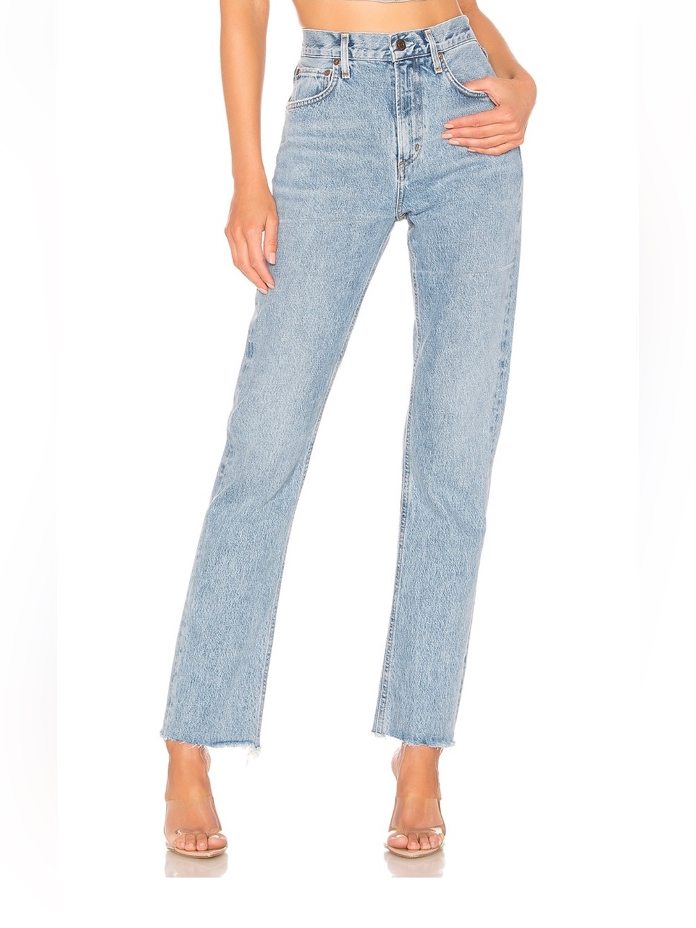 Agolde Cherie High Rise Straight Jeans in Merit